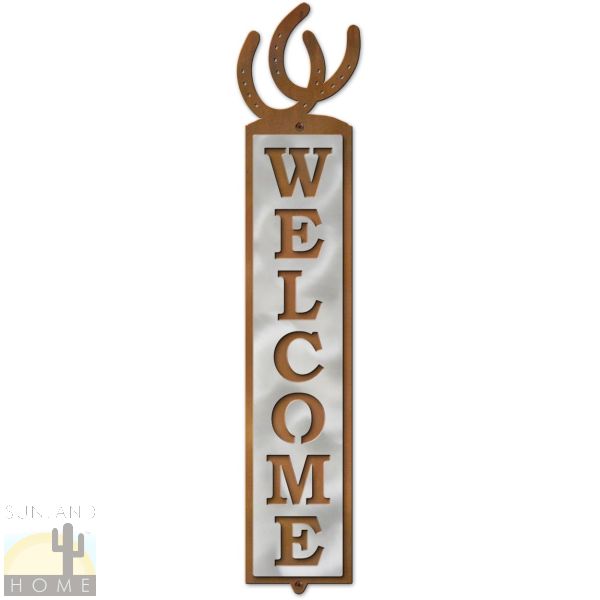 605348 - Horseshoes Metal Art Vertical Welcome Sign