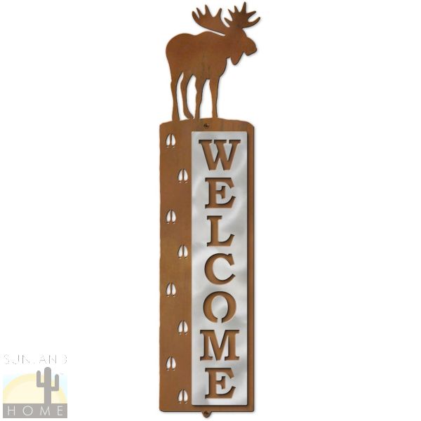 606388 - Moose Tracks Metal Art Vertical Welcome Sign