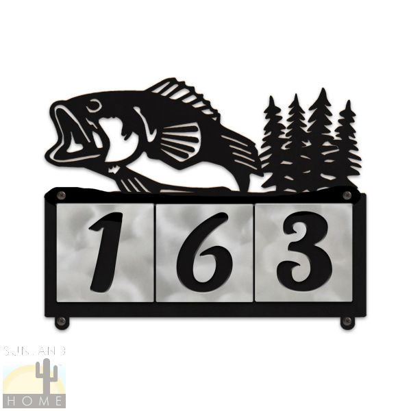 607013 - Bass Lake 3-Digit Horizontal 4in Tile House Numbers
