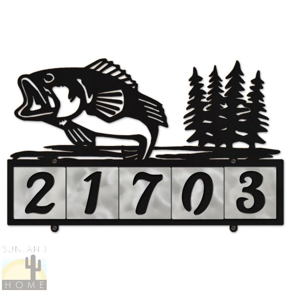 607015 - Bass Lake 5-Digit Horizontal 4in Tile House Numbers