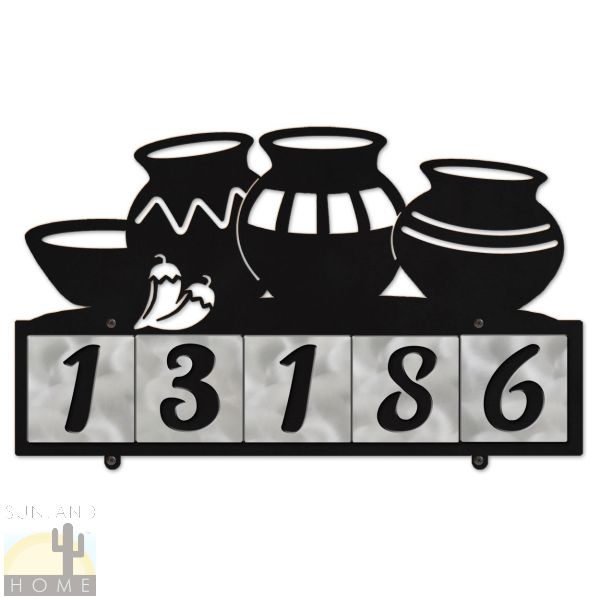 607055 - Chili Pots 5-Digit Horizontal 4in Tile House Numbers