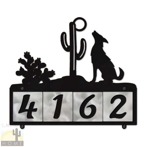607084 - Coyote Scene 4-Digit Horizontal 4in Tile House Numbers