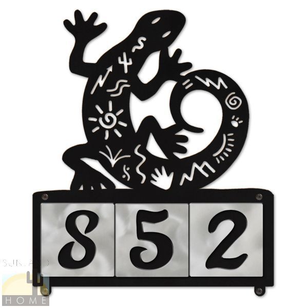 607093 - Lizard Tales 3-Digit Horizontal 4in Tile House Numbers