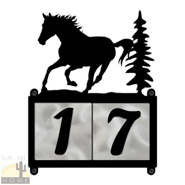 607102 - Running Horse 2-Digit Horizontal 4in Tile House Numbers