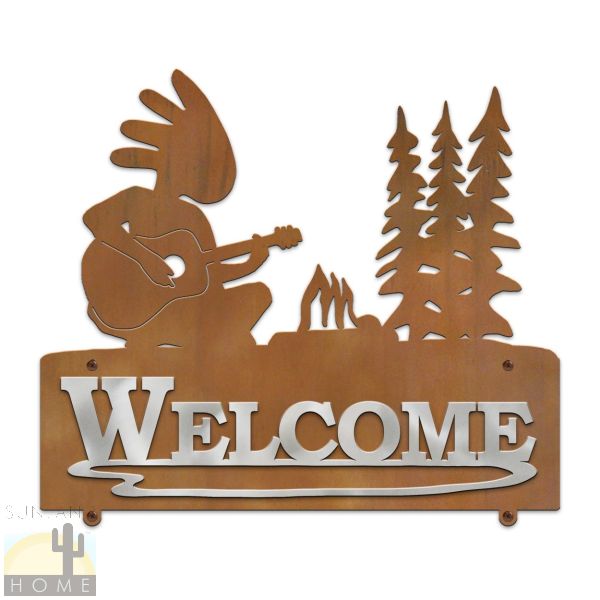 607128 - Camping Kokopelli Horizontal Custom Metal Welcome Sign