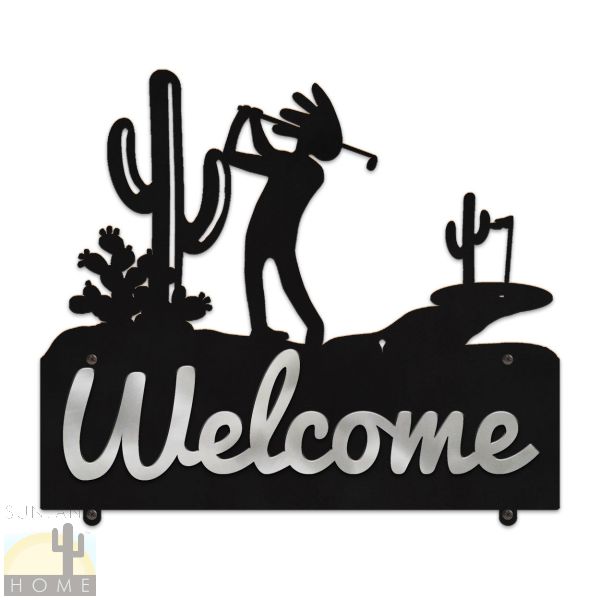 607138 - Desert Kokopelli Golf Horizontal Custom Metal Welcome Sign
