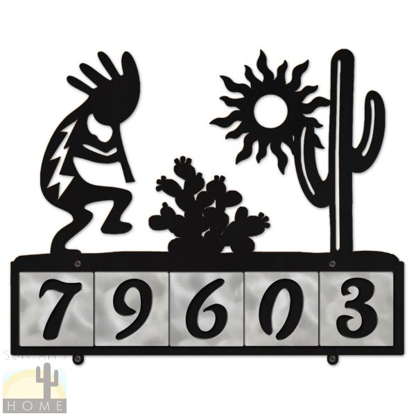 607155 - Kokopelli 5-Digit Horizontal 4in Tile House Numbers