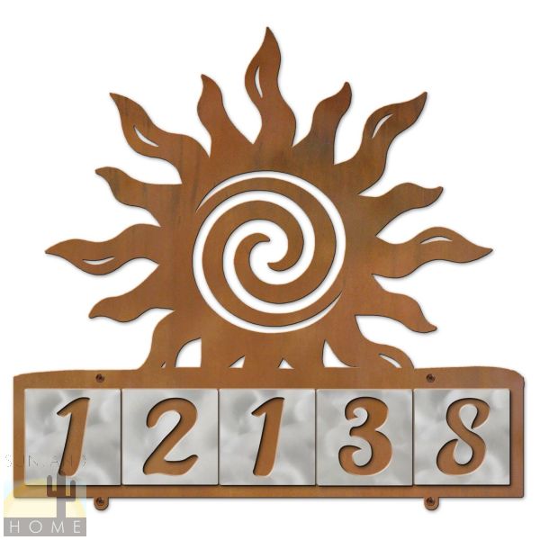 607225 - Sun Spiral 5-Digit Horizontal 4in Tile House Numbers