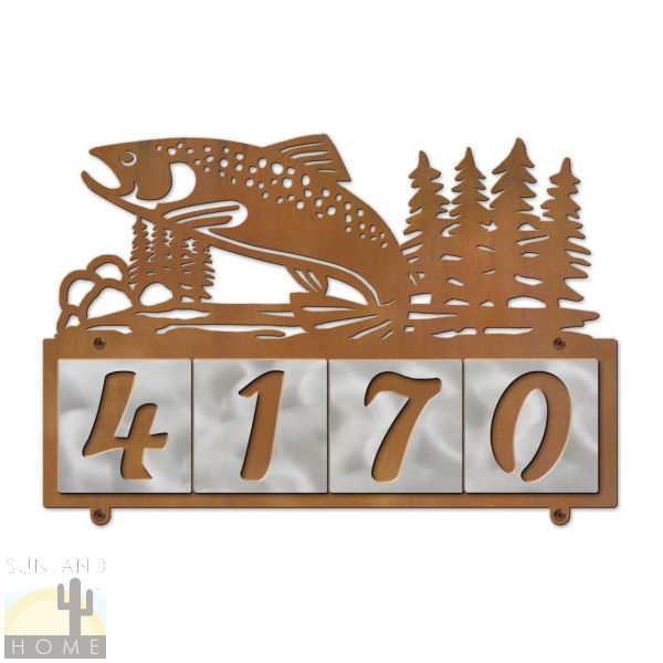 607254 - Trout 4-Digit Horizontal 4in Tile House Numbers