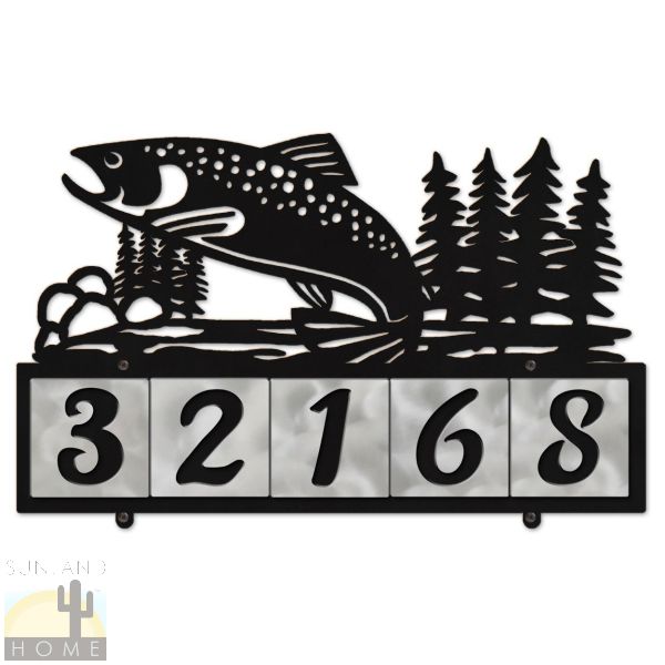 607255 - Trout 5-Digit Horizontal 4-inch Tile House Numbers