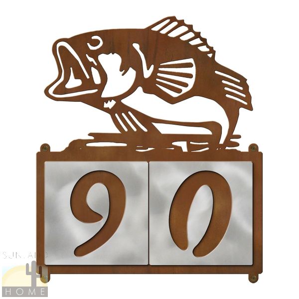 609012 - Bass Lake 2-Digit Horizontal 6in Tile House Numbers