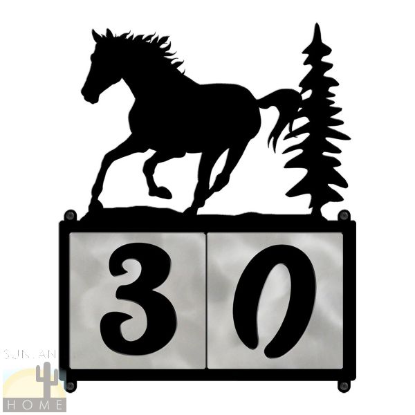 609102 - Running Horse 2-Digit Horizontal 6in Tile House Numbers
