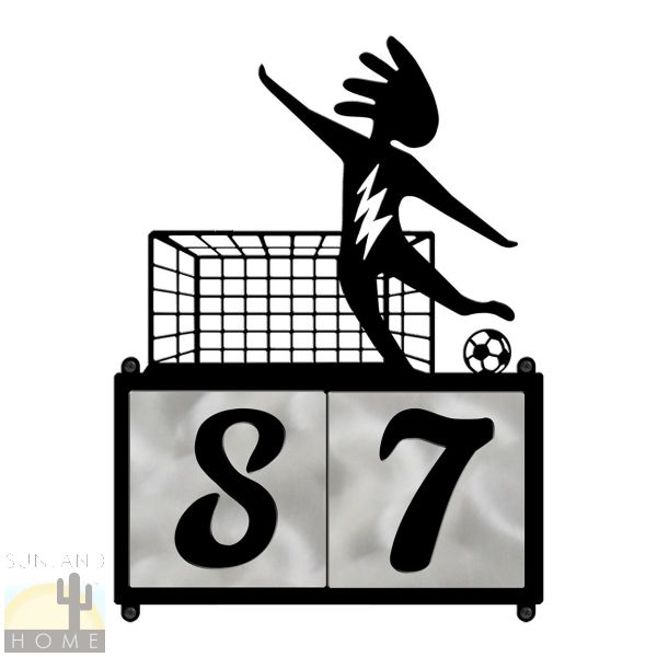609182 - Kokopelli Soccer 1 2-Digit Horiz. 6in Tile House Numbers