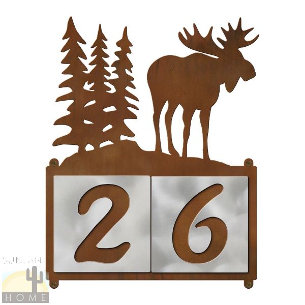 609212 - Moose Scene 2-Digit Horizontal 6in Tile House Numbers