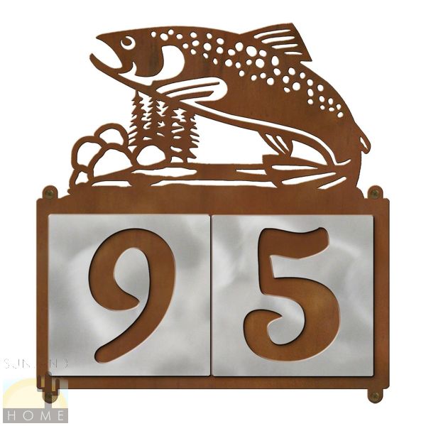 609252 - Trout 2-Digit Horizontal 6in Tile House Numbers