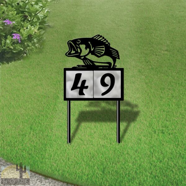 610002 - Bass in Reeds 2-Digit Horizontal 6in Tiles Yard Sign