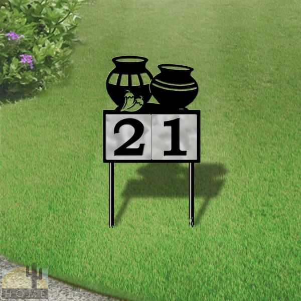 610052 - Chili Pots 2-Digit Horizontal 6in Tiles Yard Sign
