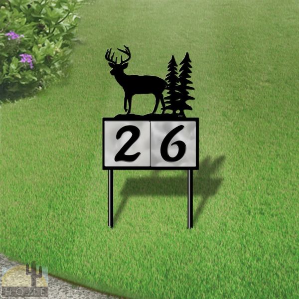 610062 - Deer Pair 2-Digit Horizontal 6in Tiles Yard Sign