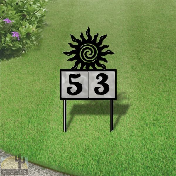 610222 - Sun Spiral 2-Digit Horizontal 6in Tiles Yard Sign