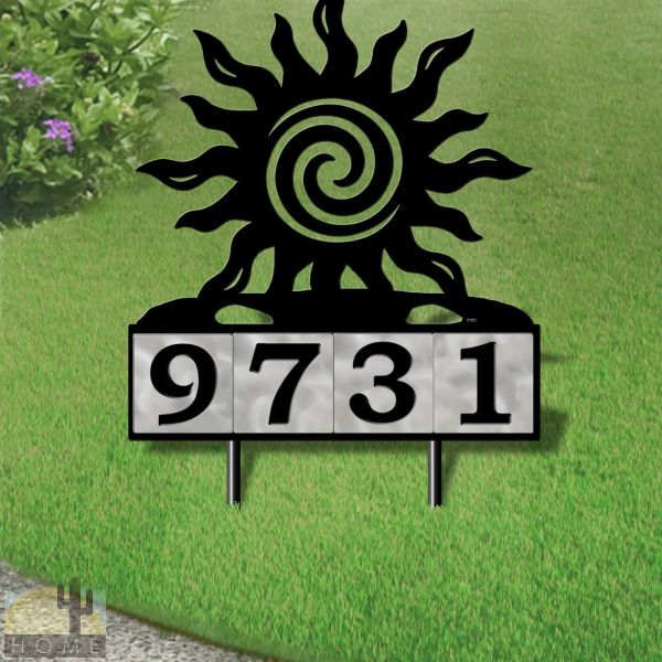 610224 - Sun Spiral 4-Digit Horizontal 6in Tiles Yard Sign