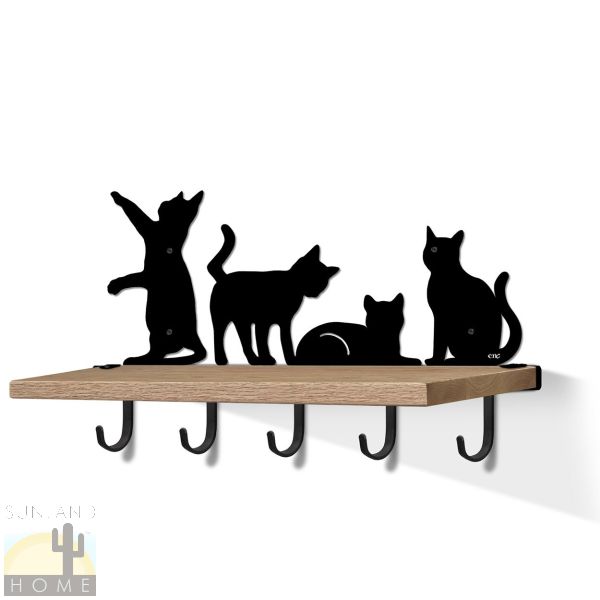 618047B - Cat Quartet 24in Shelf with Hooks in Black