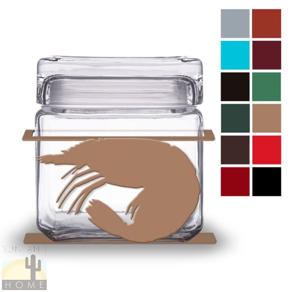 620021 - Shrimp 1-Quart Glass and Metal Kitchen Canister - Choose Color