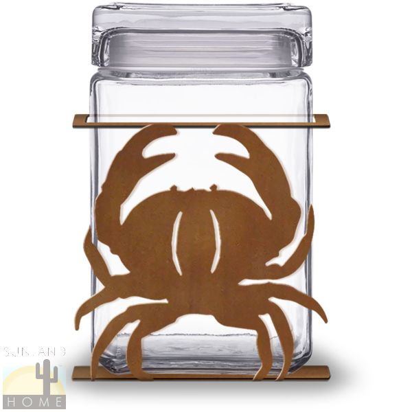 620022R - Crab 1.5-Quart Glass and Metal Kitchen Canister in Rust Patina