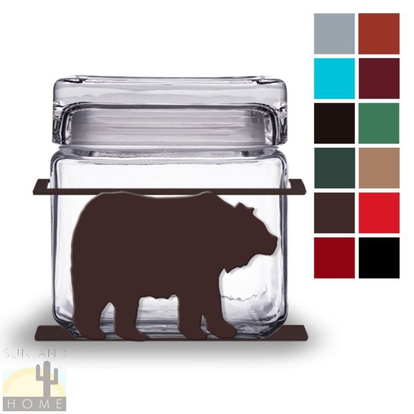 620031 - Bear 1-Quart Glass and Metal Kitchen Canister - Choose Color
