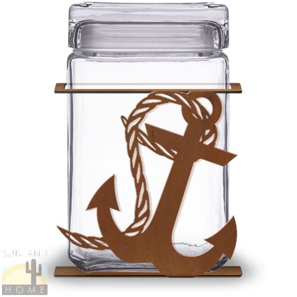 620042R - Anchor 1.5-Quart Glass and Metal Kitchen Canister in Rust Patina