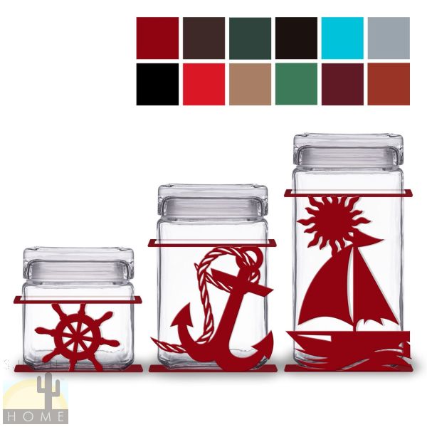 620047 - Nautical 3-Piece Kitchen Canister Set - Choose Color