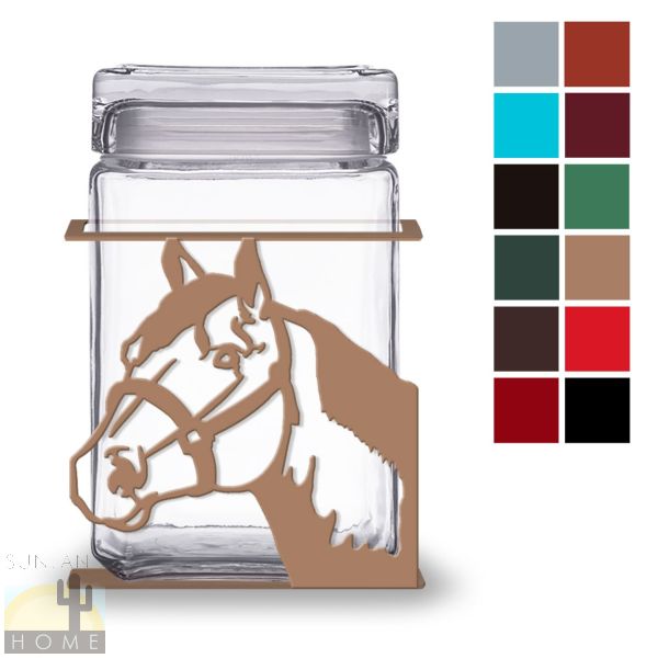 620062 - Horse 1.5-Quart Glass and Metal Kitchen Canister - Choose Color