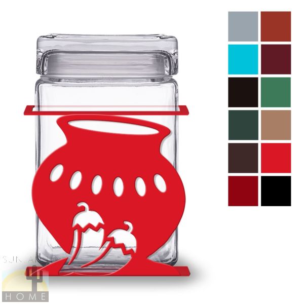 620082 - Chili Pot 1.5-Quart Glass and Metal Kitchen Canister - Choose Color