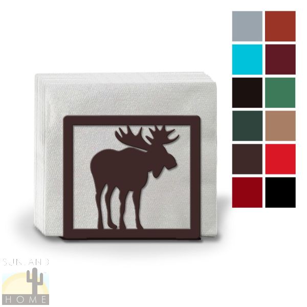 621115 - Moose Metal Napkin or Letter Holder - Choose Color