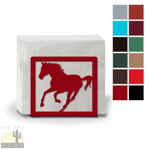 621119 - Horse and Shoes Metal Napkin or Letter Holder - Choose Color