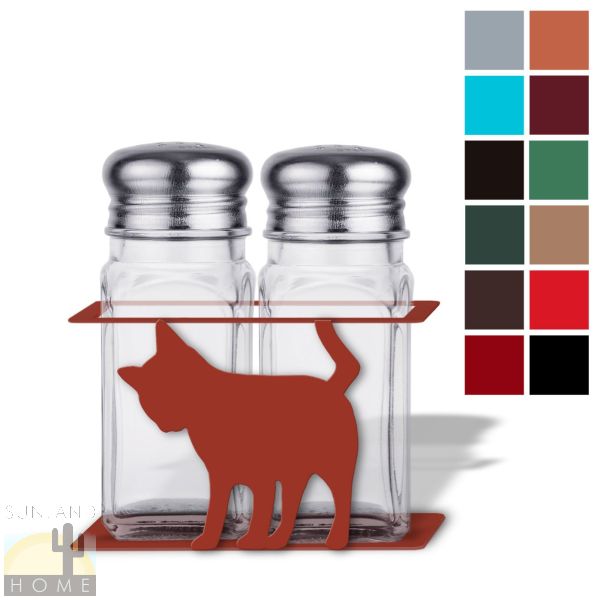 621305 - Curious Cat Metal Salt and Pepper Shaker Set - Choose Color