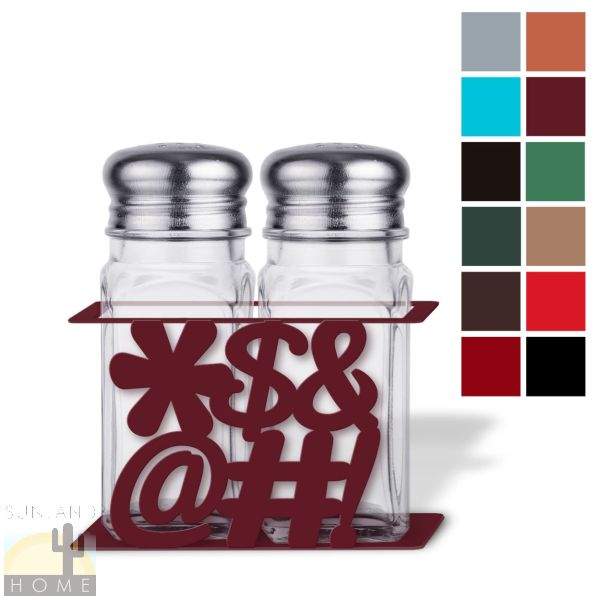621323 - Swear Word Metal Salt and Pepper Shaker Set - Choose Color