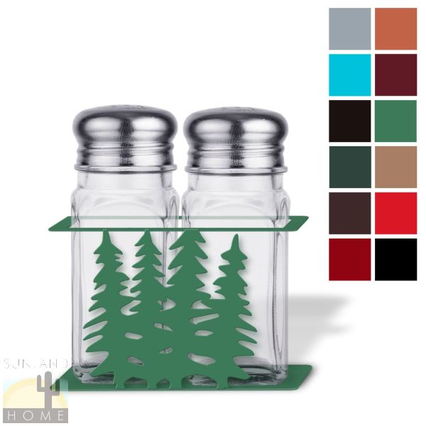 621324 - Trees Metal Salt and Pepper Shaker Set - Choose Color