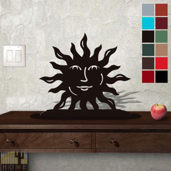 623015 - Tabletop Metal Sculpture - 18in W x 17in H - Happy Sun - Choose Color