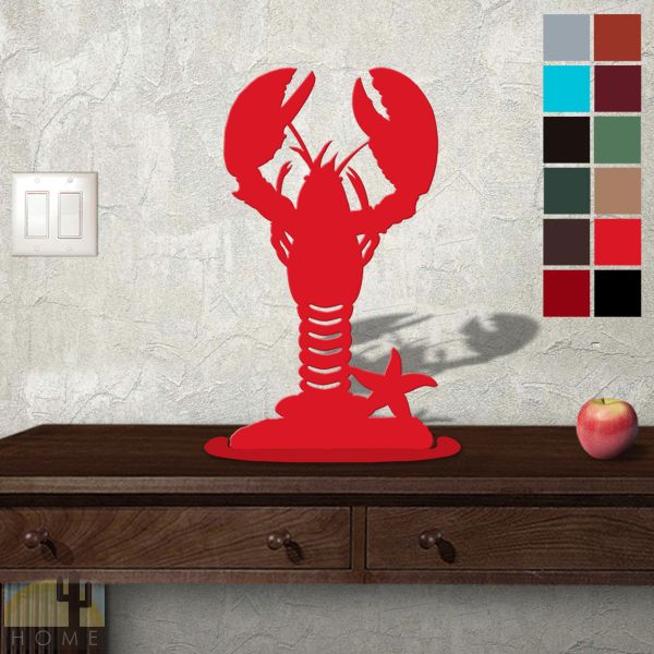 623407 - Tabletop Metal Sculpture - 10in W x 18in H - Lobster - Choose Color