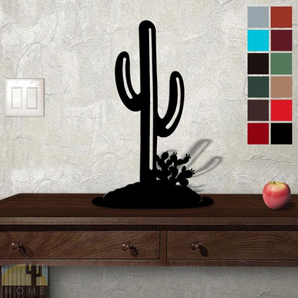 623408 - Tabletop Metal Sculpture - 10in W x 18in H - Cactus - Choose Color