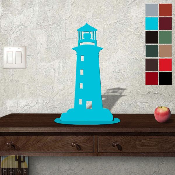 623418 - Tabletop Metal Sculpture - 10in W x 18in H - Lighthouse - Choose Color