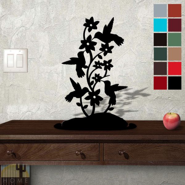 623420 - Tabletop Metal Sculpture - 11in W x 18in H - Hummingbirds  - Choose Color