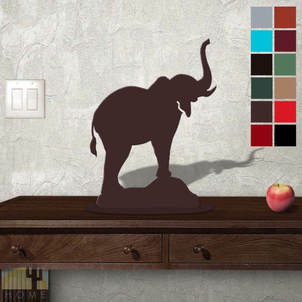 623426 - Tabletop Metal Sculpture - 13in W x 18in H - Elephant - Choose Color