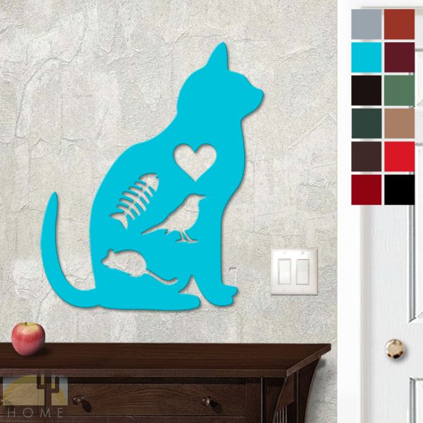 625008 - 18in or 24in Floating Metal Wall Art - Cat Tales - Choose Color
