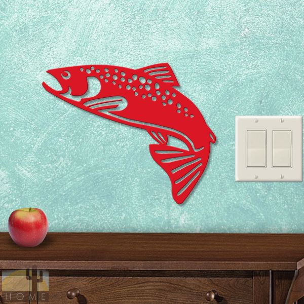 625042S - Trout Left Fishing Theme Small 12in Wall Art - Choose Color