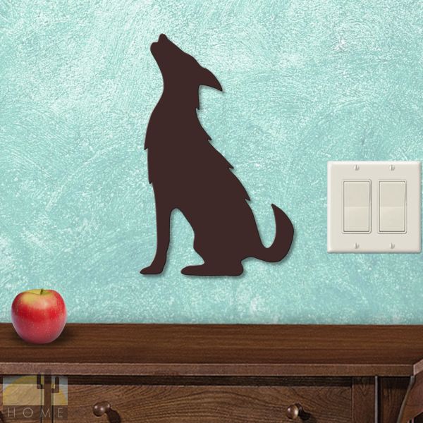 625409S - Coyote Left Southwestern Decor Small 12in Wall Art - Choose Color