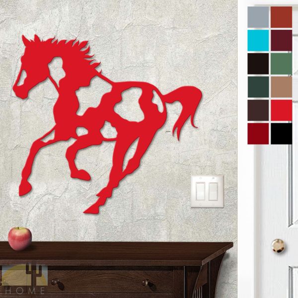 625416 - 18in or 24in Floating Metal Wall Art - Paint Pony - Choose Color