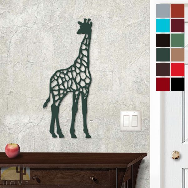 625425 - 18in or 24in Floating Metal Wall Art - Giraffe - Choose Color