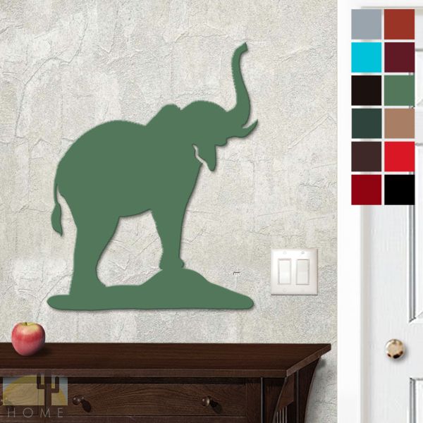 625426 - 18in or 24in Floating Metal Wall Art - Elephant - Choose Color