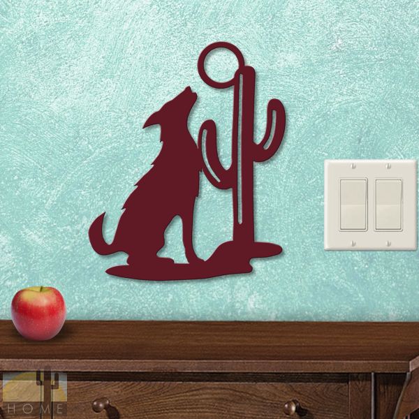625474S - Coyote Cactus Right Southwestern Decor Small 12in Wall Art - Choose Color